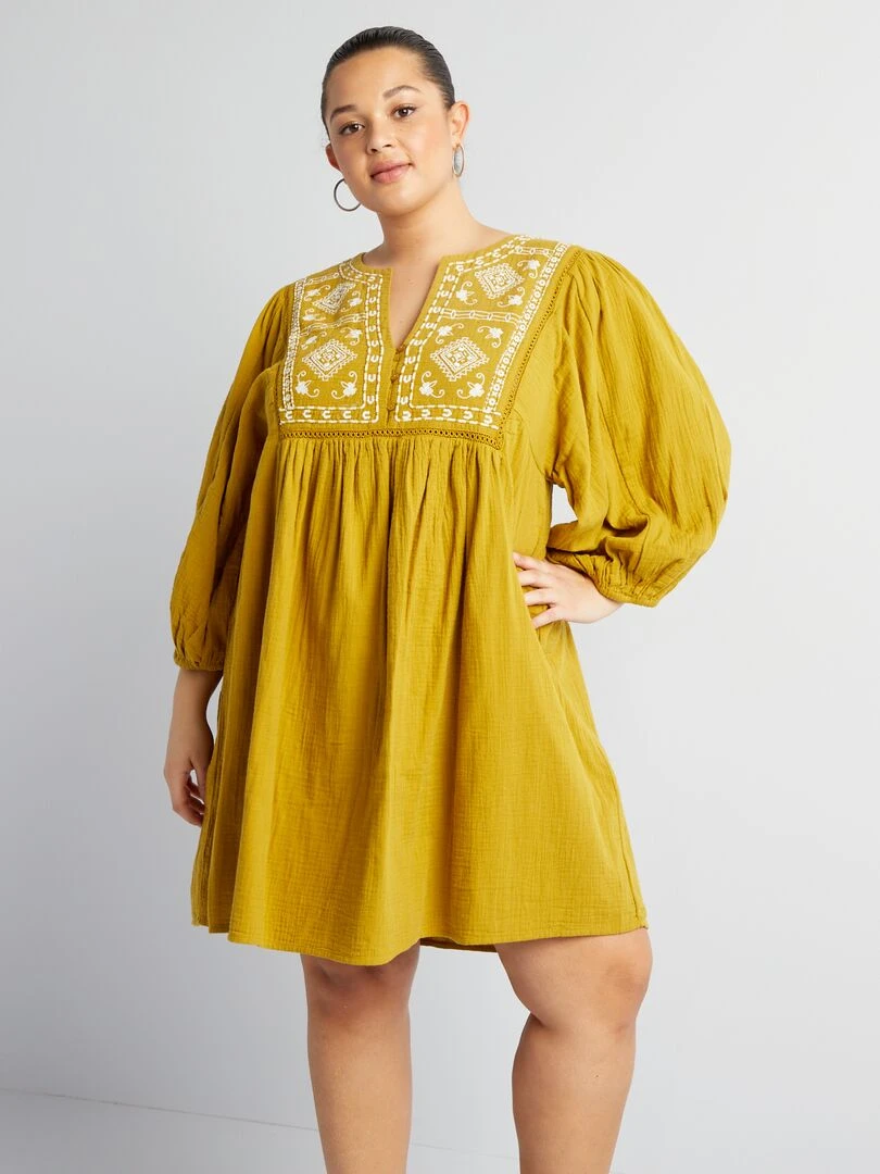 Robe courtes manches 3/4 Vert