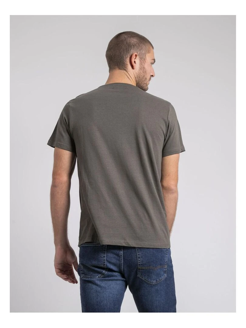 T shirt col rond pur coton JAMYTH Kaki