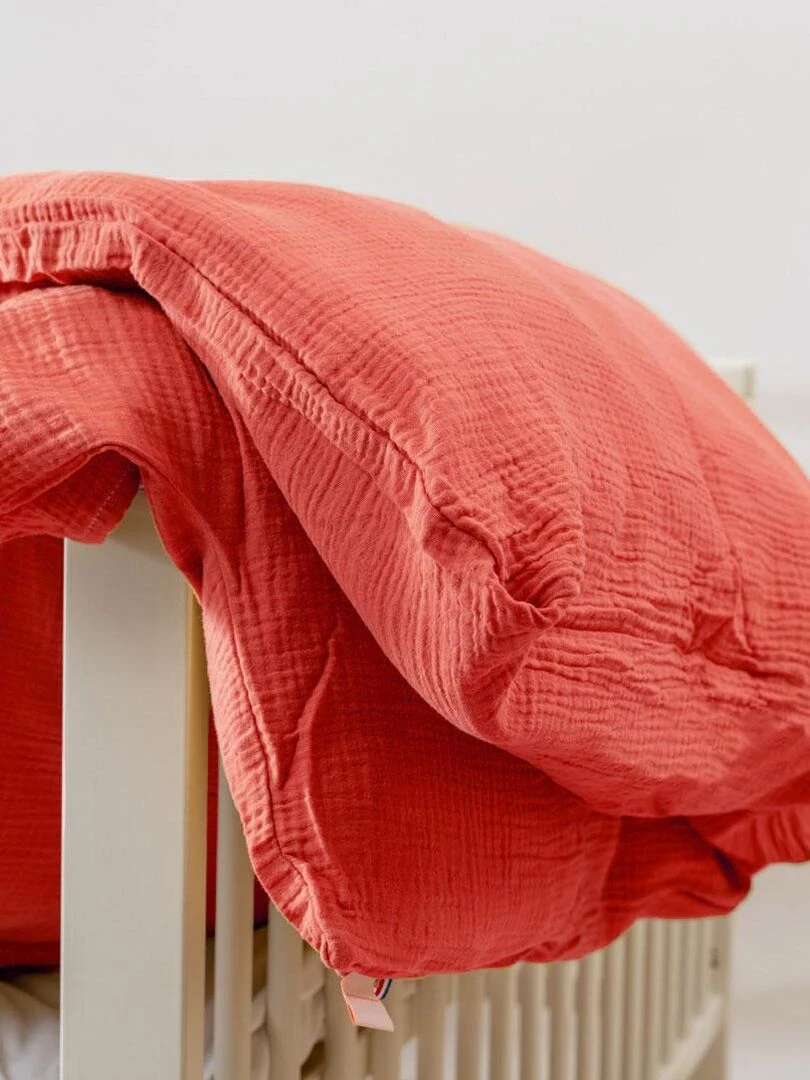 Housse de Couette en Coton Bio Fraise Rouge