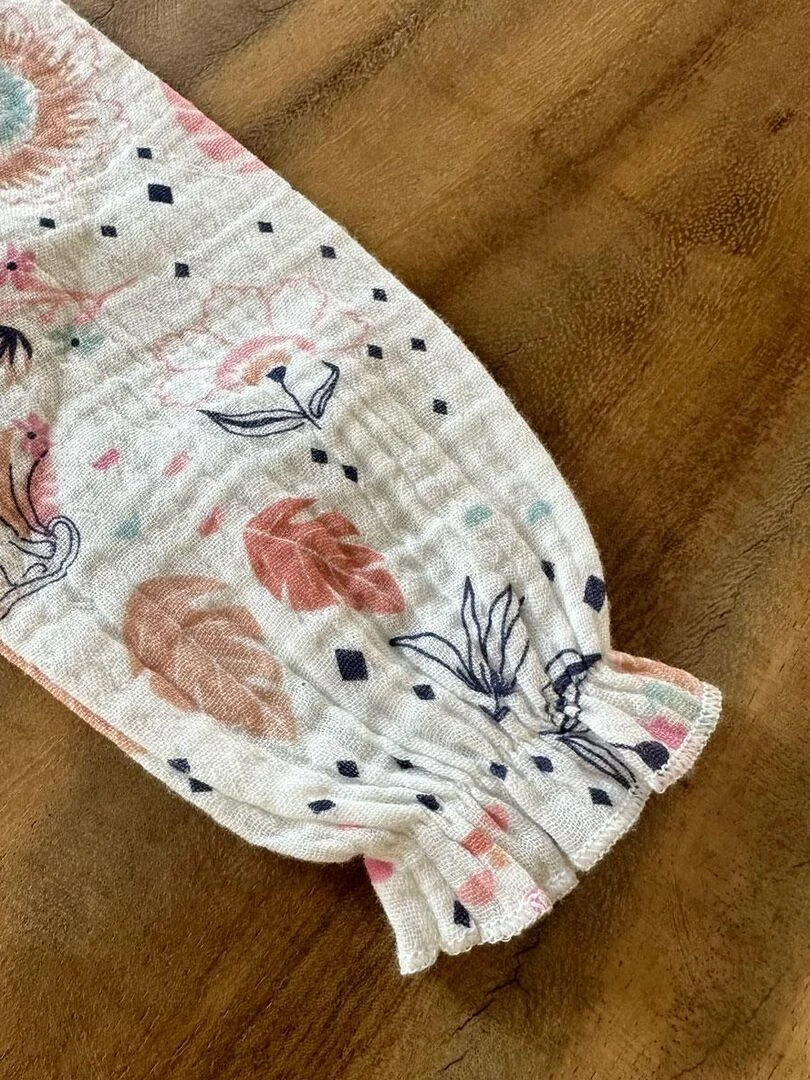 Blouse bébé en gaze de coton Masha   Ecru