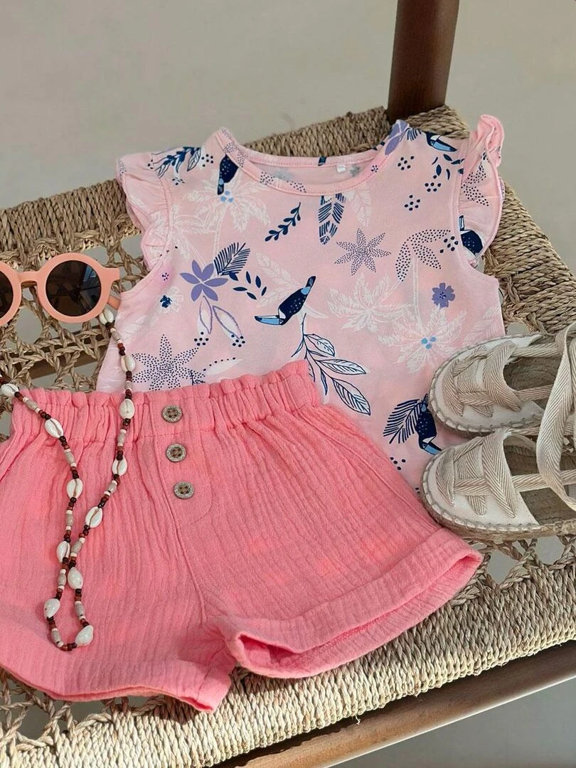 T shirt bébé Bella Chica   Rose