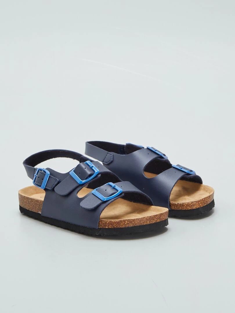 Sandales avec brides à scratch à la cheville Bleu