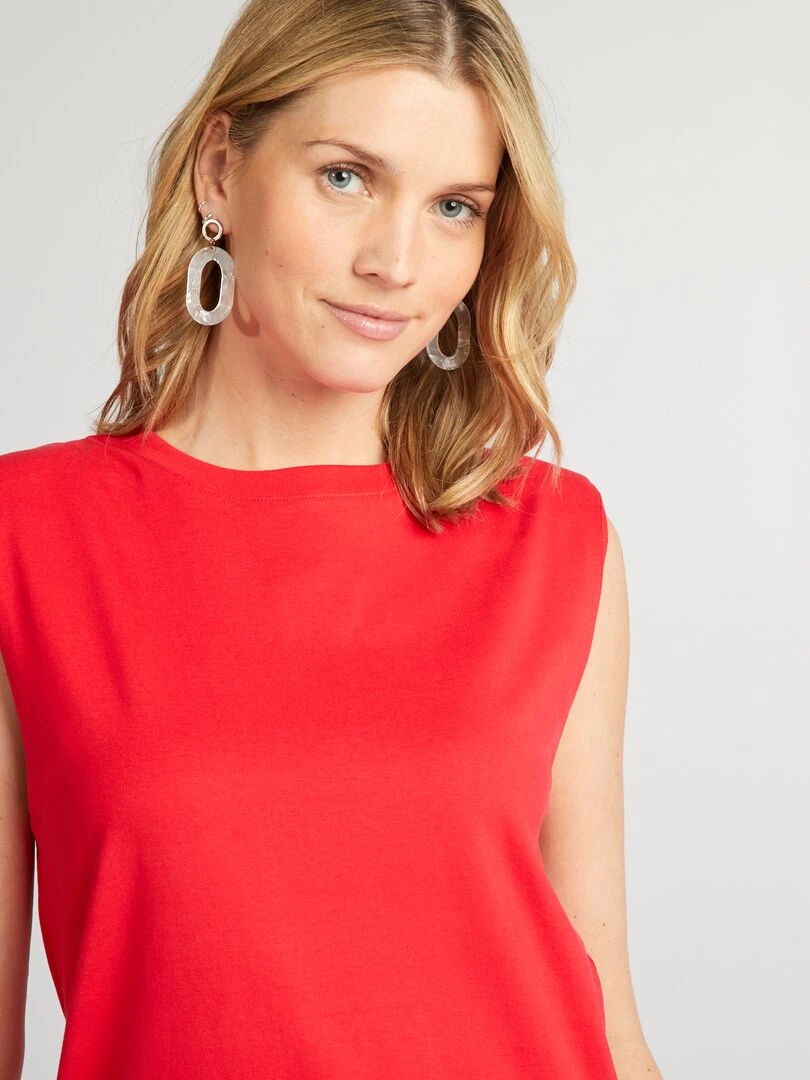 Robe courte à épaulettes   rouge