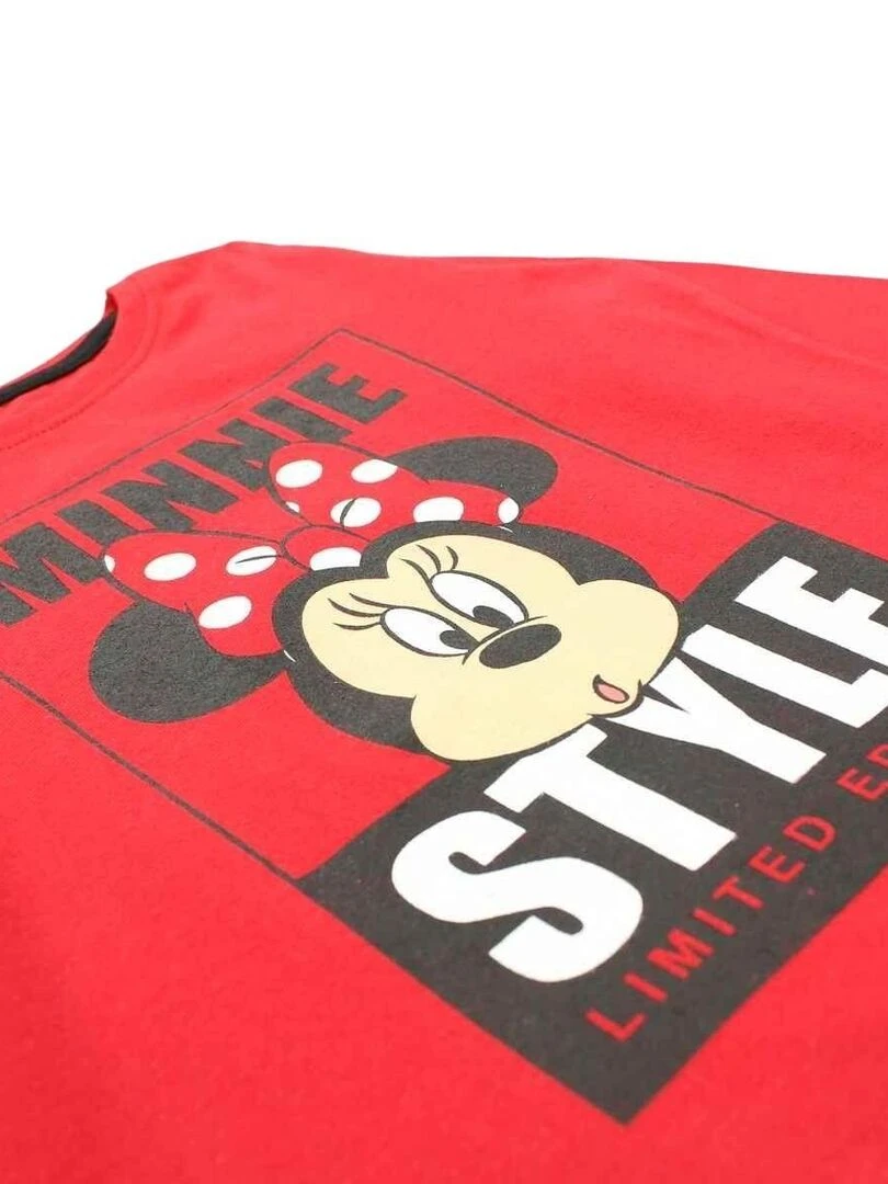 Disney   T shirt fille imprimé Minnie en coton   Rouge