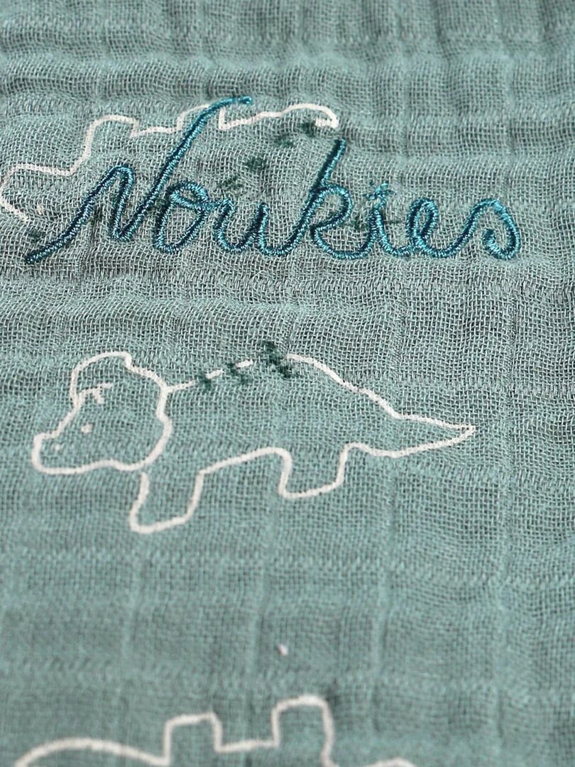 Housse de couette dino en mousseline BIO 100 x 140 cm    Noukie's   Bleu