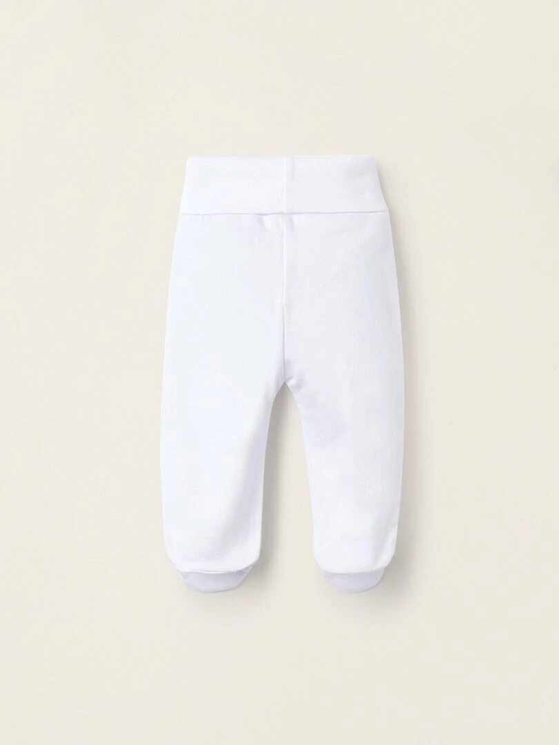 Pack 4 Pantalons avec Plis et Effet Thermique pour Nouveau Né et Bébé ESSENTIALS LINE Blanc