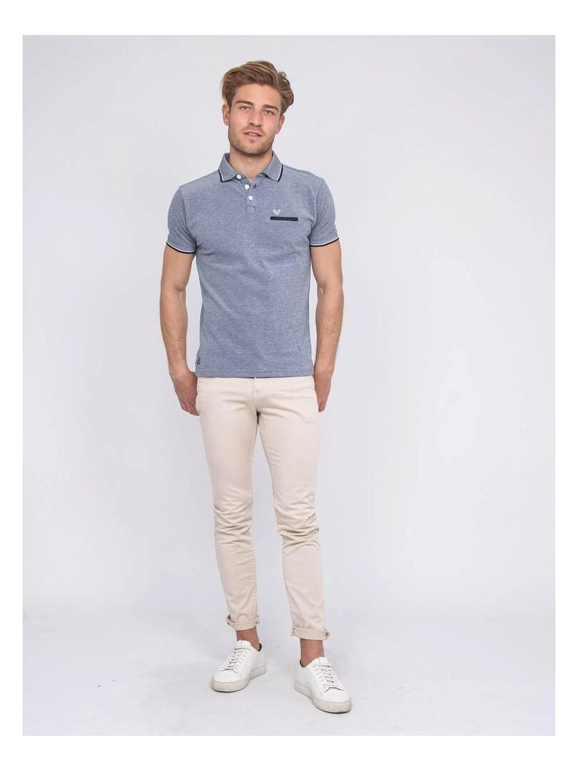 Polo pur coton PABEROL   Bleu marine