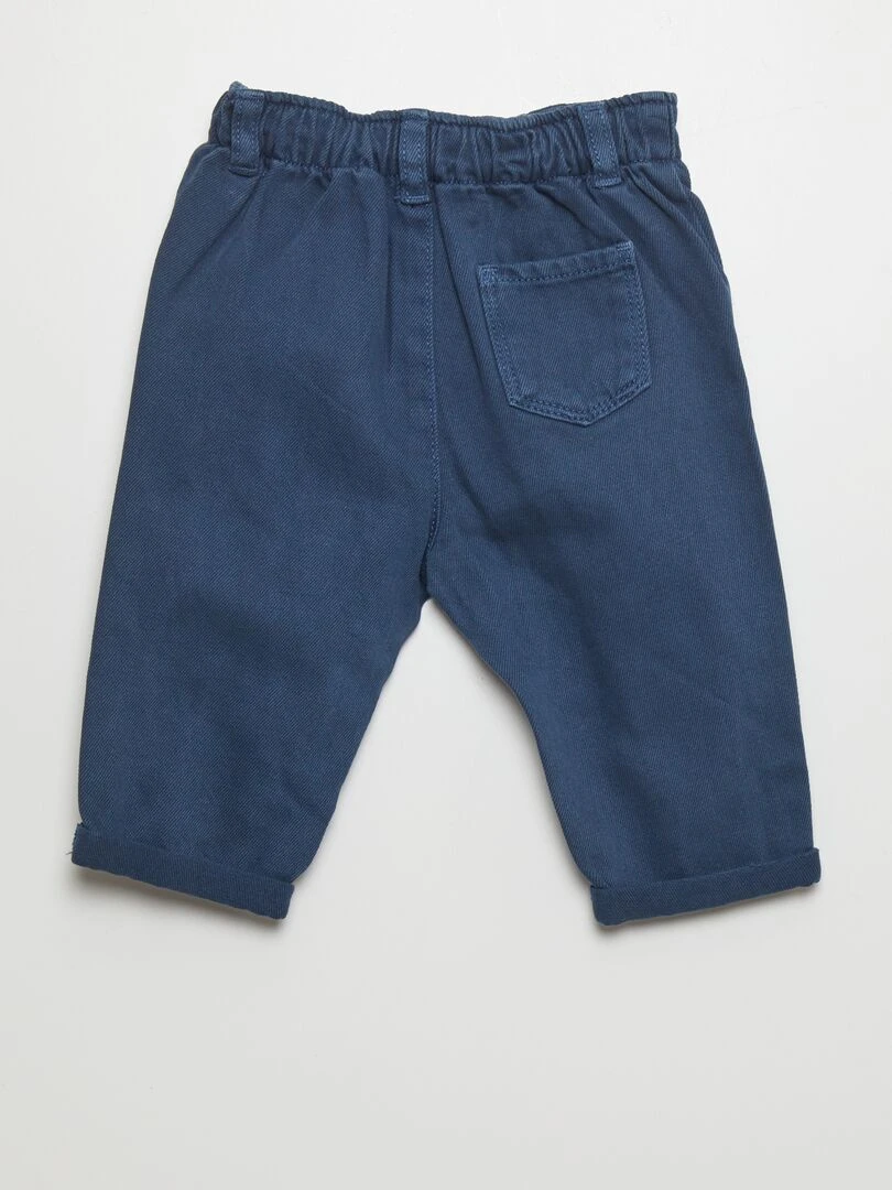 Pantalon style paper bag Bleu