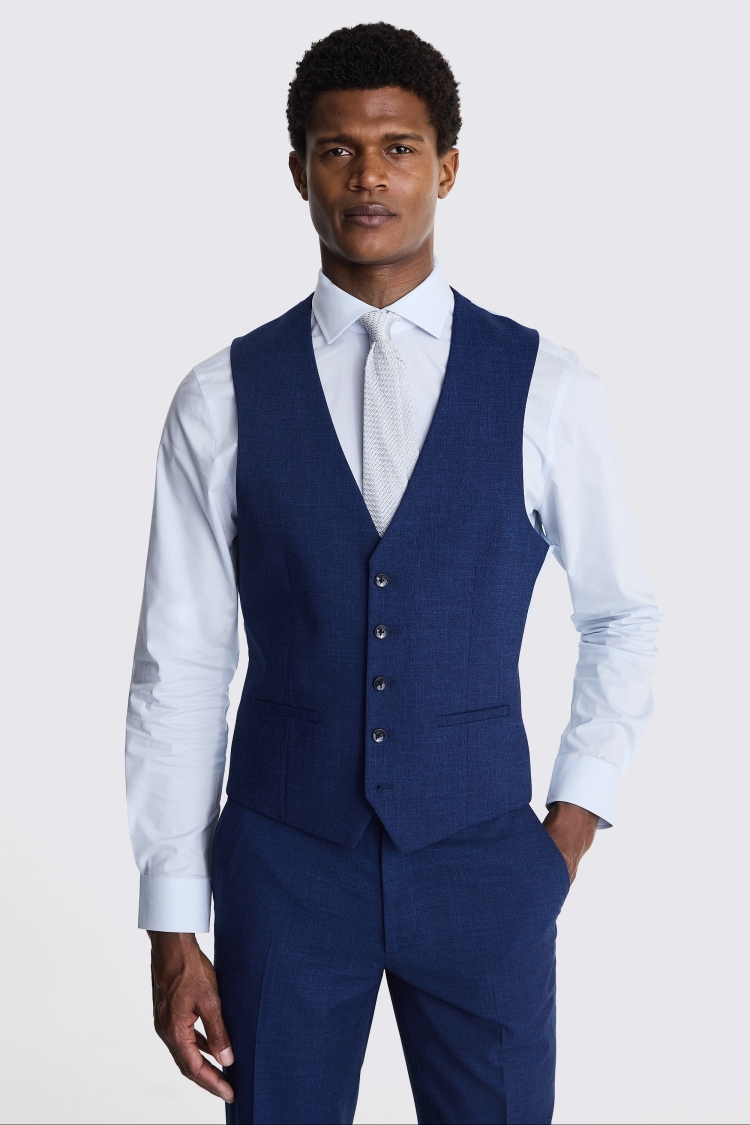 Slim Fit Blue Slub Jacket   Buy Online at Moss