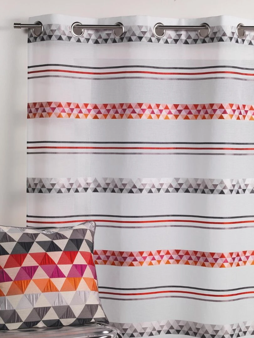 Voilage Jacquard en étamine géométrique Orange