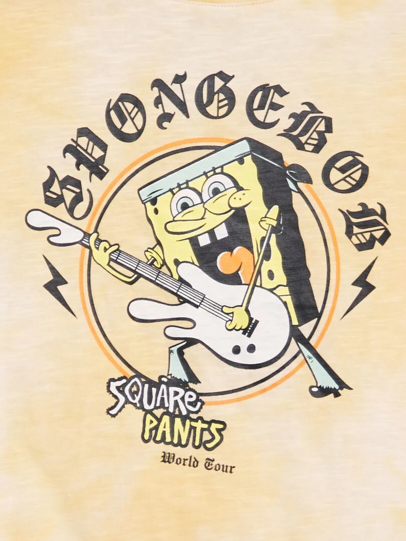 T shirt 'Bob l'éponge' manches courtes Jaune