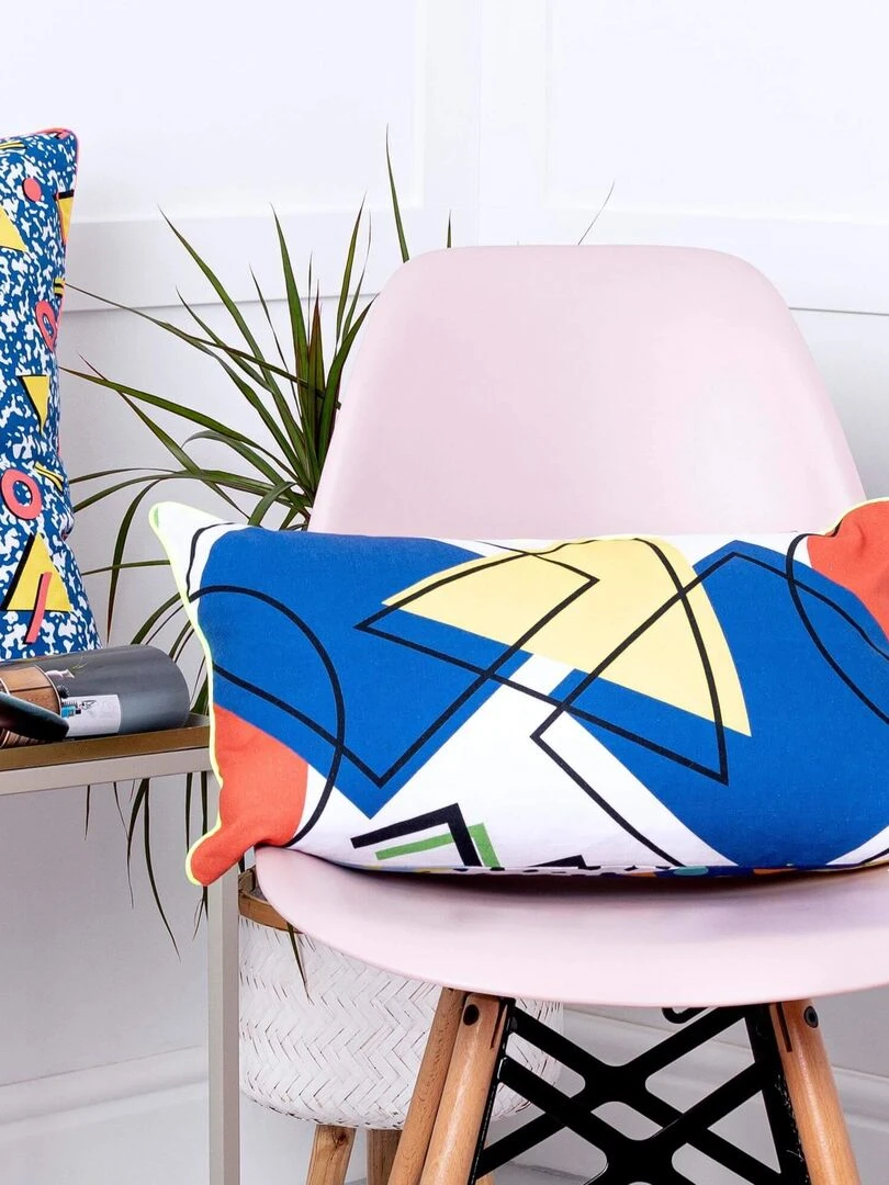 Housse de coussin décoratif Memphis "Happyfriday"   Blanc