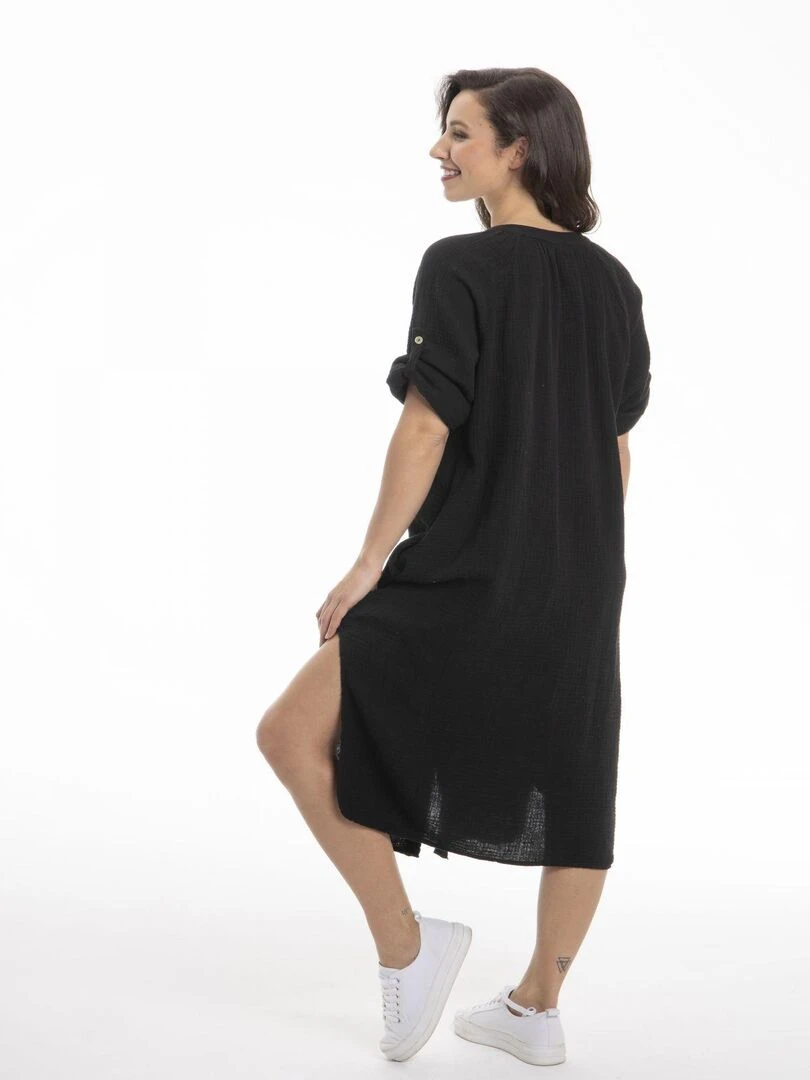 Robe col tunisien RUSSEL   Gérard Pasquier   Noir Noir