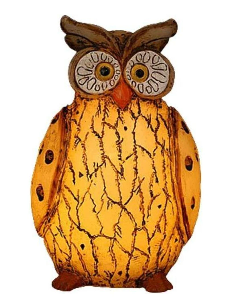 Chouette décorative lumineuse H15.5 Jaune