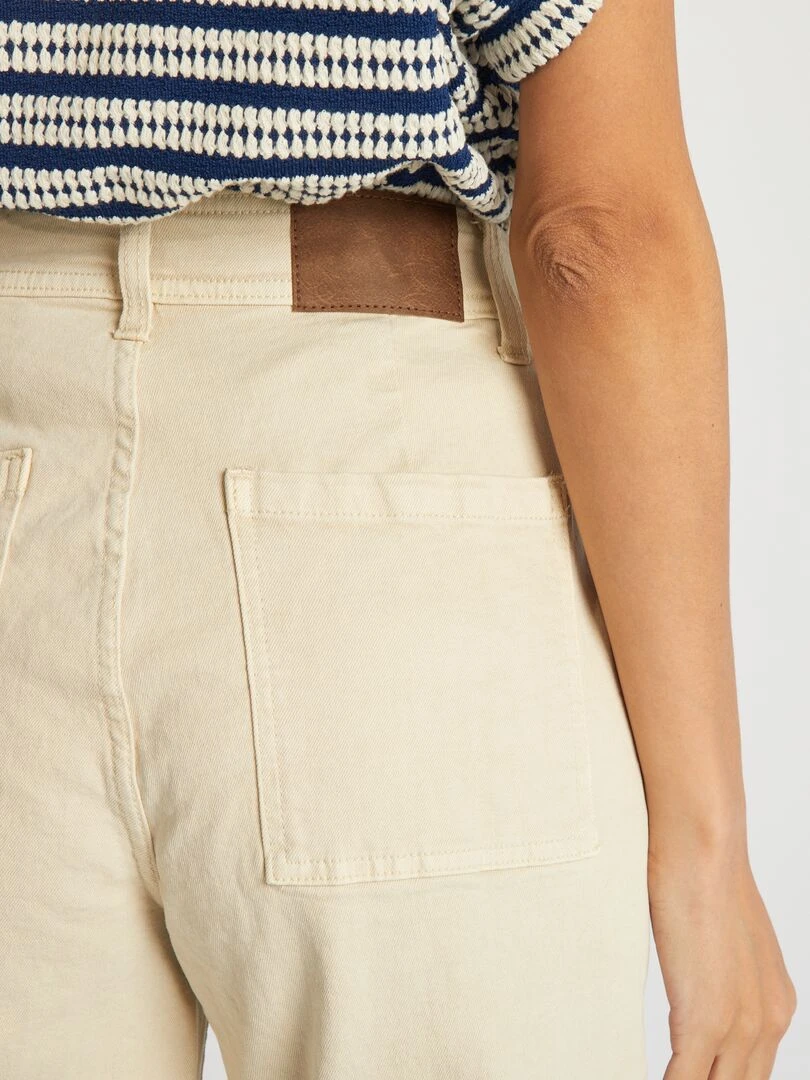 Jean wide leg à taile haute   Beige