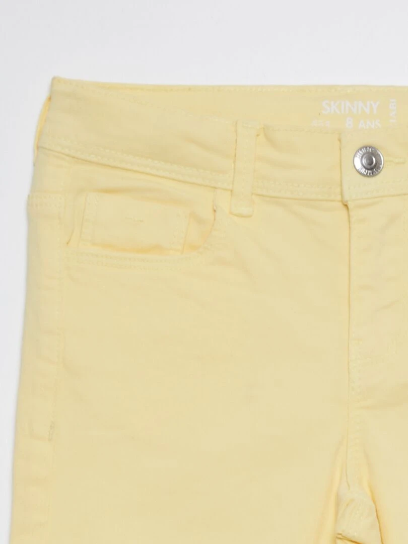 Pantacourt skinny à taille haute   Jaune
