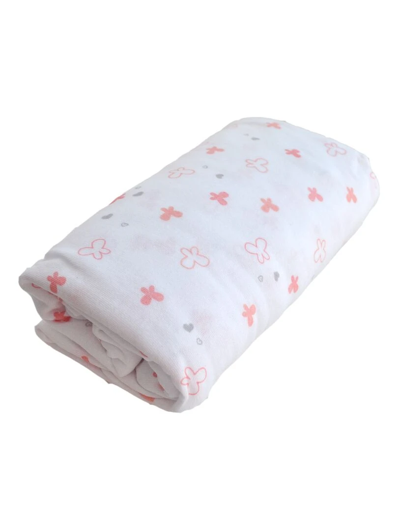 Drap housse rose Lapinou (70 x 140 cm) Rose
