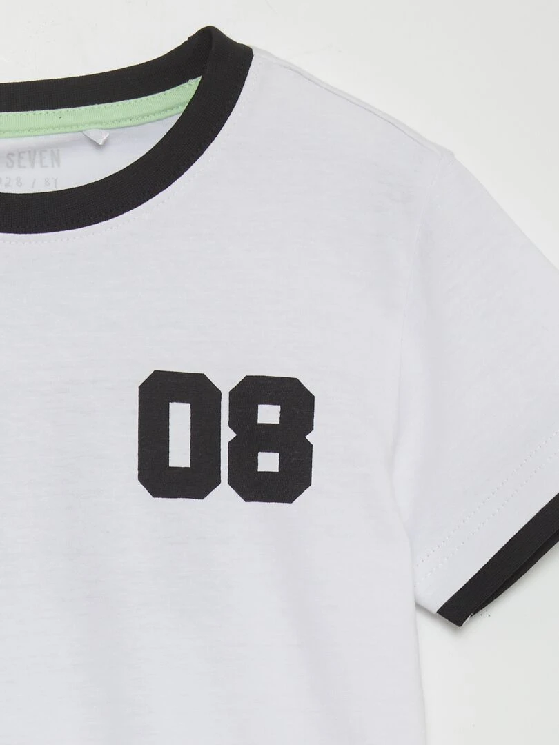 Ensemble t shirt + short   2 pièces   Blanc