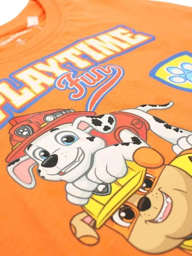 La Pat' Patrouille   T shirt garçon imprimé La Pat' Patrouille en coton   Orange