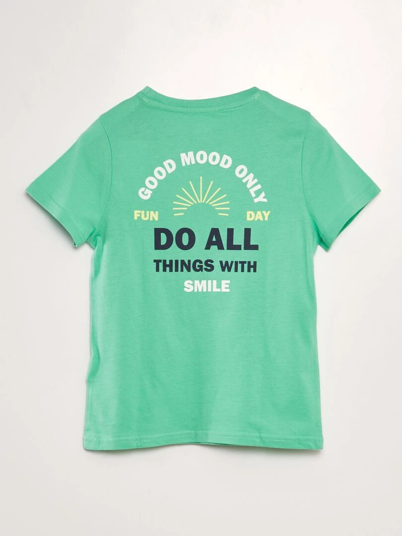 T shirt imprimé à messages Vert