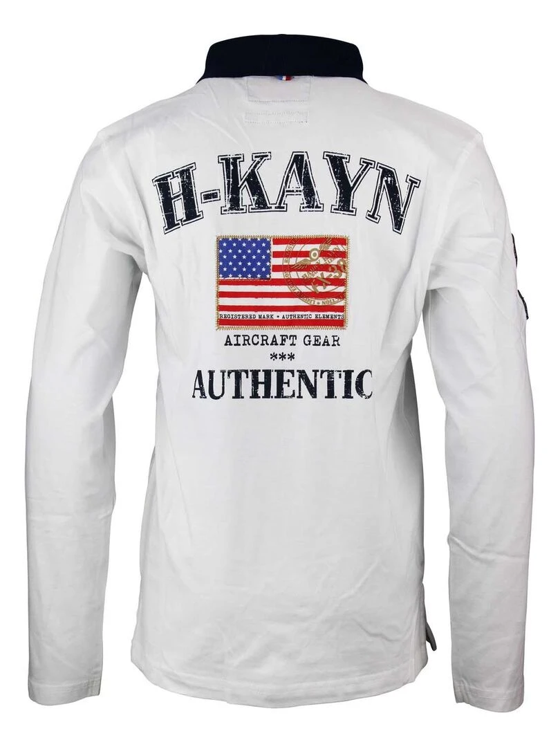 Polo manches longues garçon ECEGAM   HARRY KAYN   Blanc