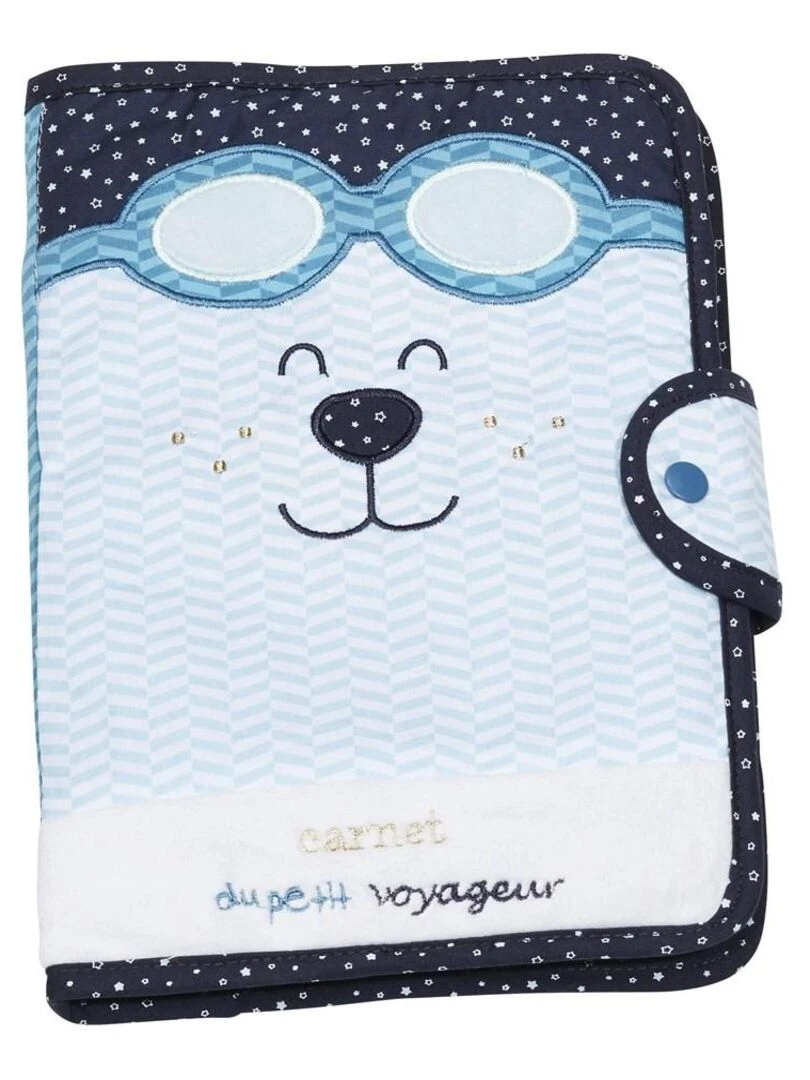 Protege Carnet De Sante en coton Bleu SAUTHON Bleu