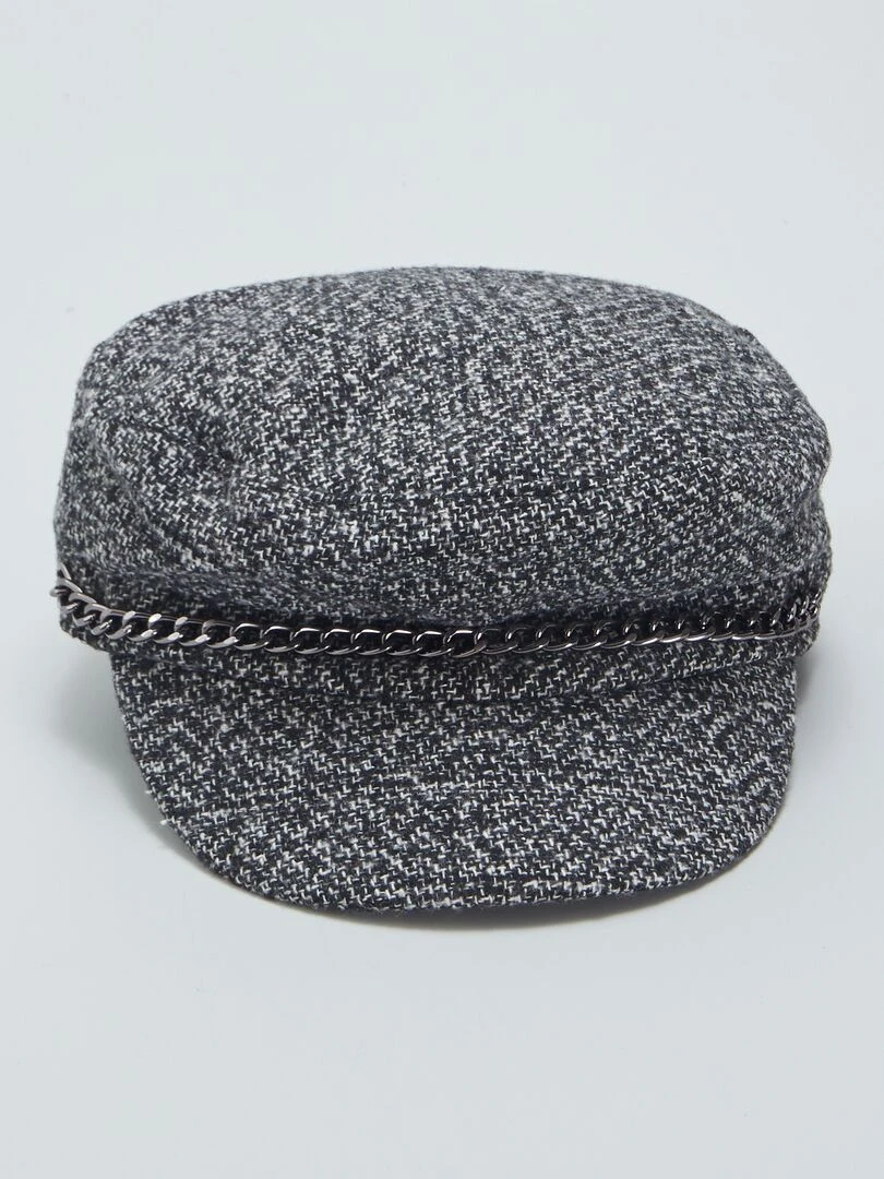 Casquette style 'baker boy'   Noir