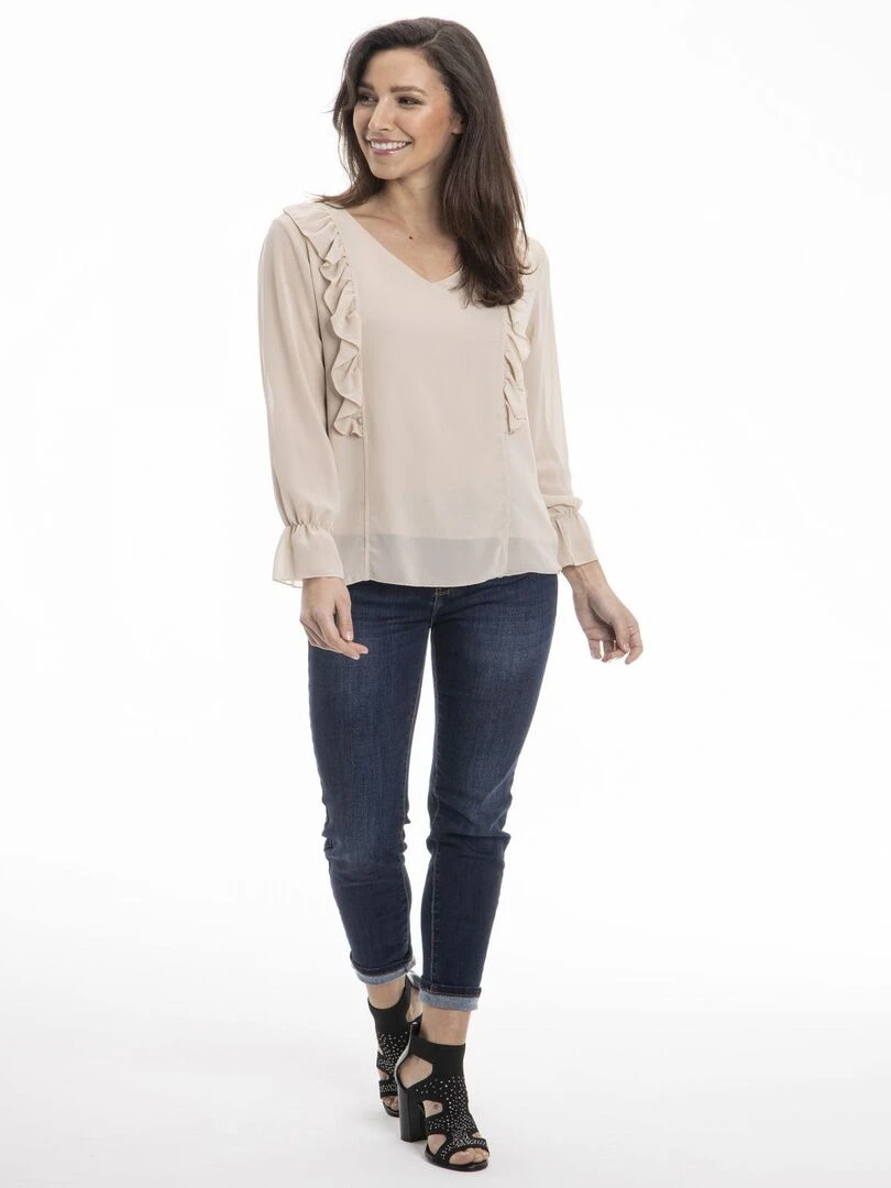 Chemise col tunisien CAROLE   Gérard Pasquier   Beige