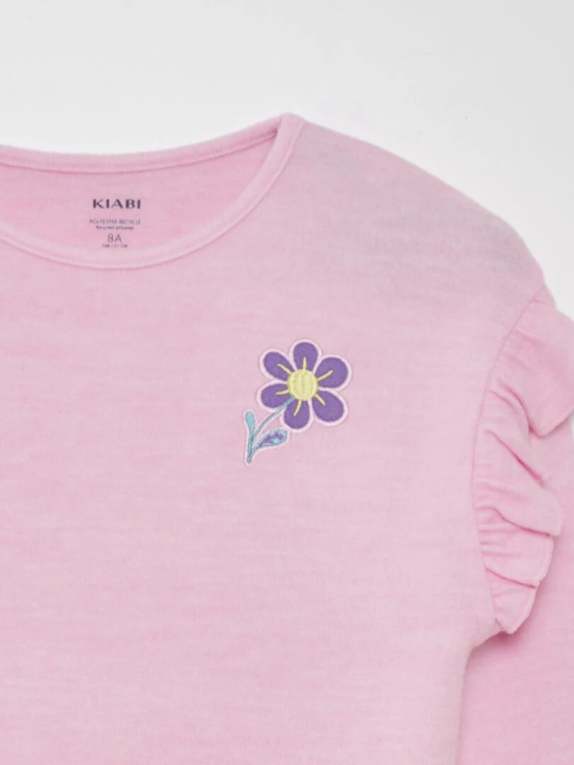 T shirt en maille doudou Rose
