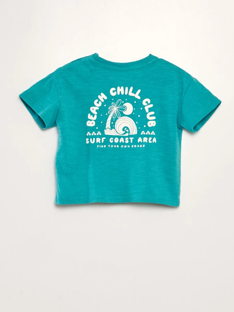 T shirt manches courtes 'surf'   Bleu