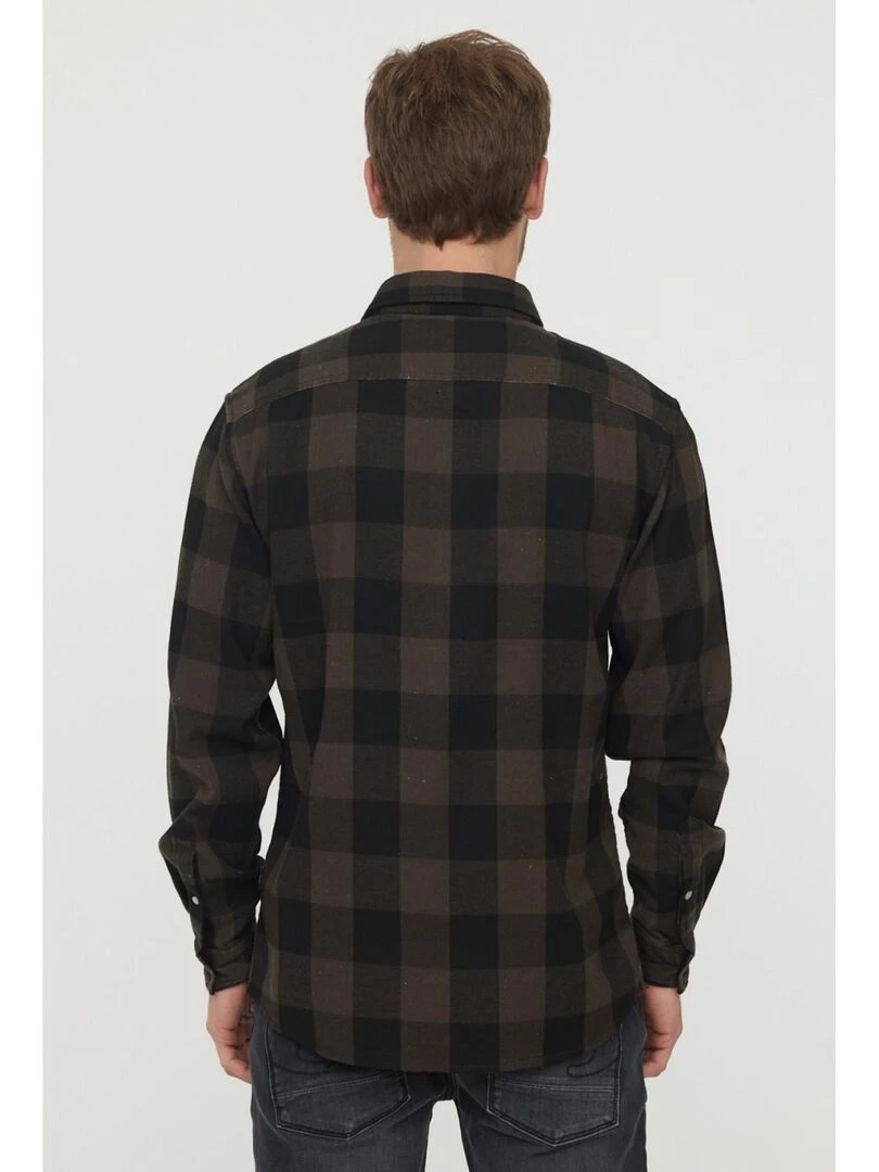 Lee Cooper   Chemise manches longues coton regular DOXOU   Marron