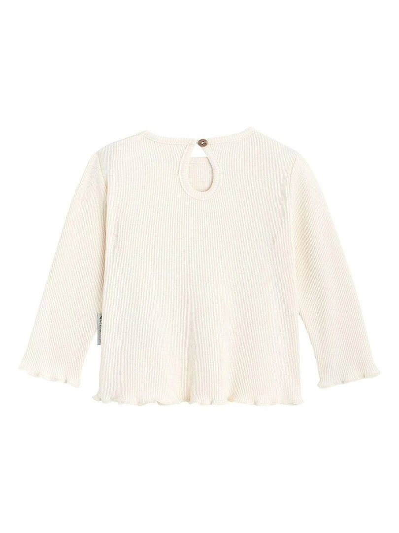 T shirt fille manches longues Beige
