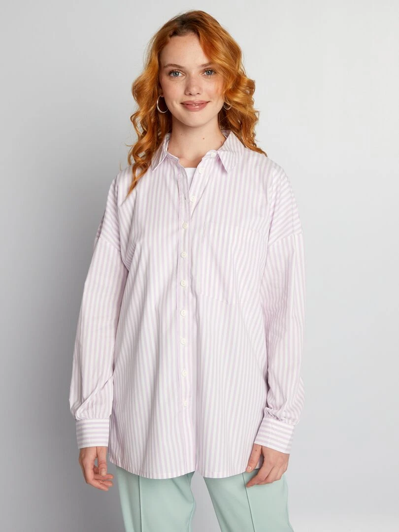 Chemise oversize en popeline   Violet