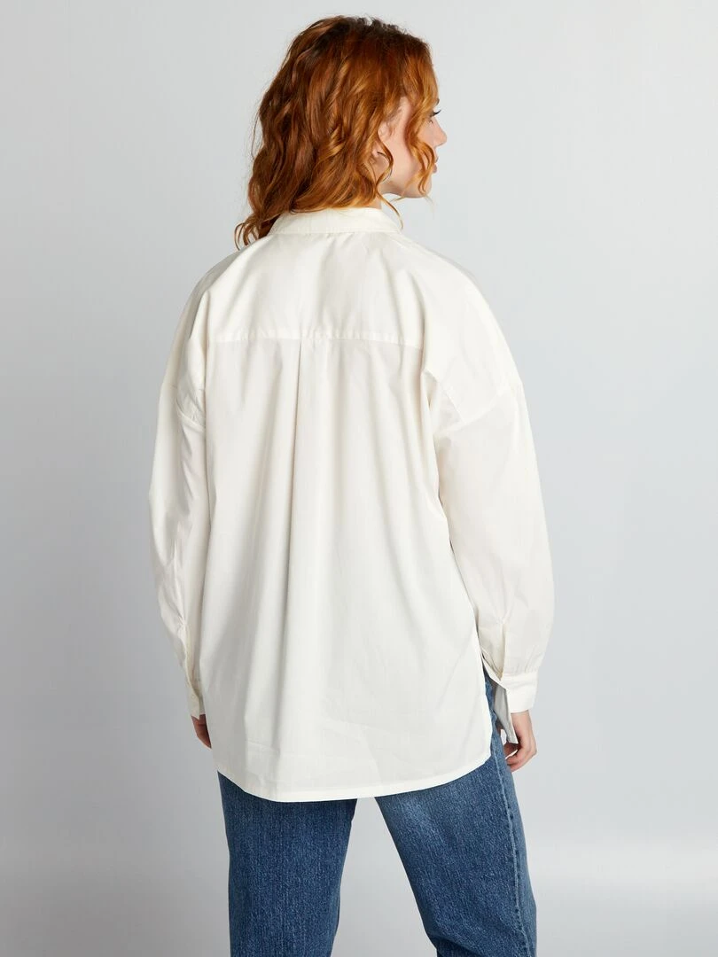 Chemise oversize en popeline   blanc