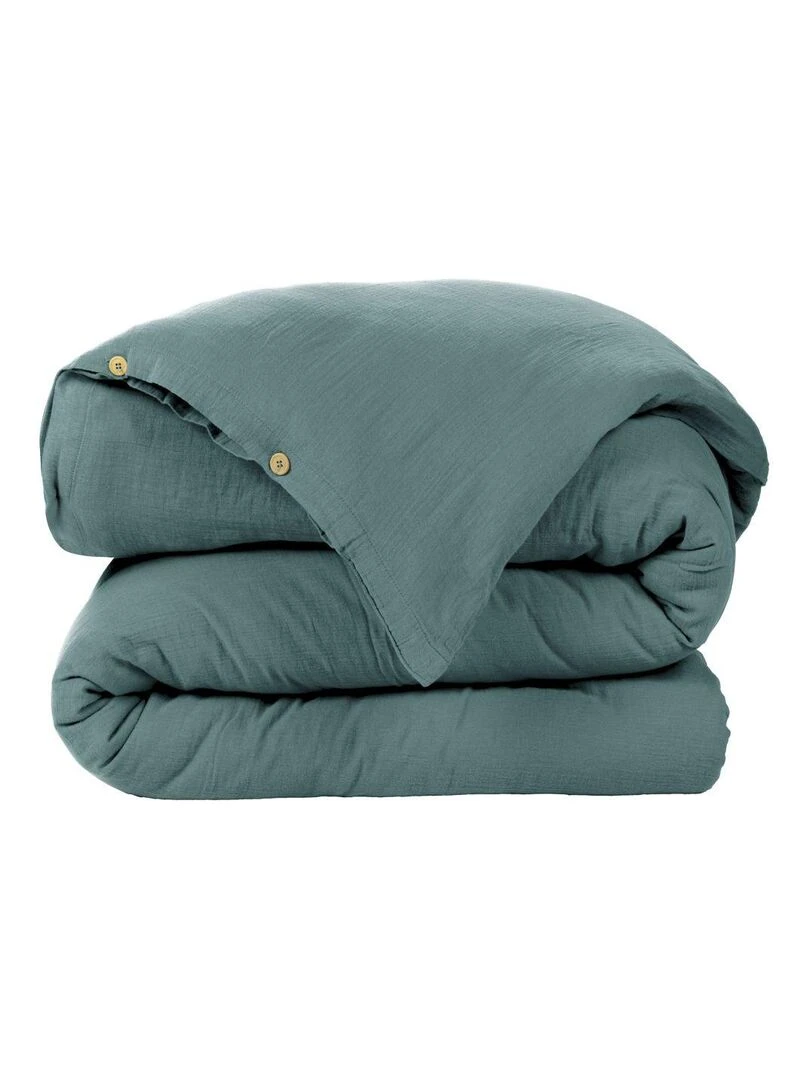 Housse de couette en double Gaze de coton Bleu canard