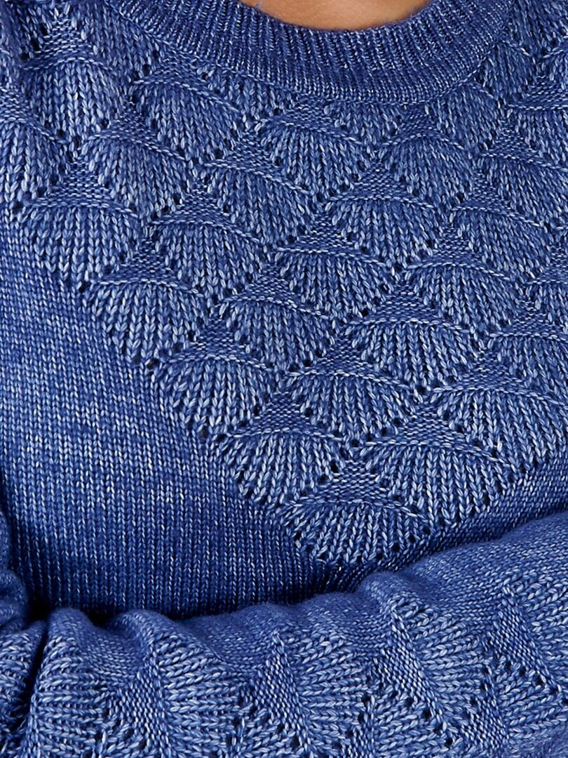 Pull ajouré   Damart   Bleu nuit