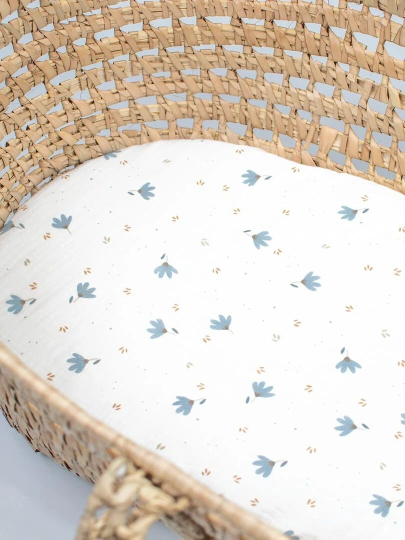 Drap housse couffin ovale Bleuet Multicolore