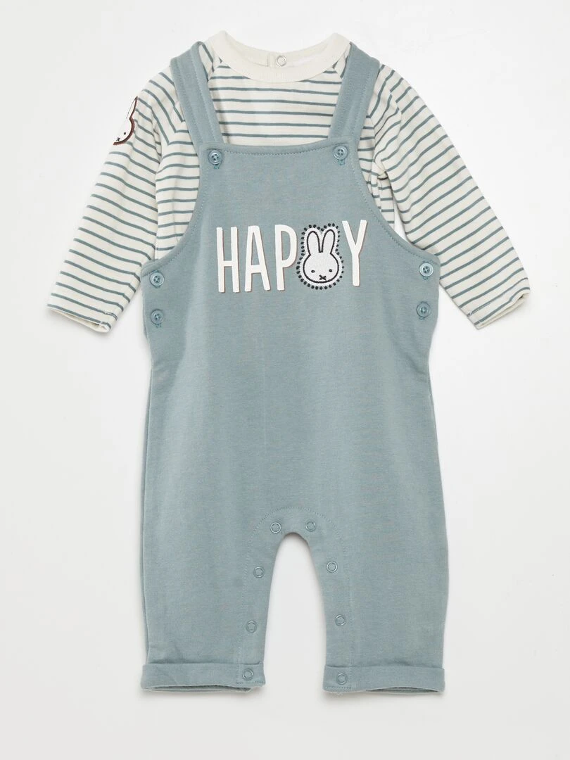 Ensemble salopette + t shirt 2 pièces Gris