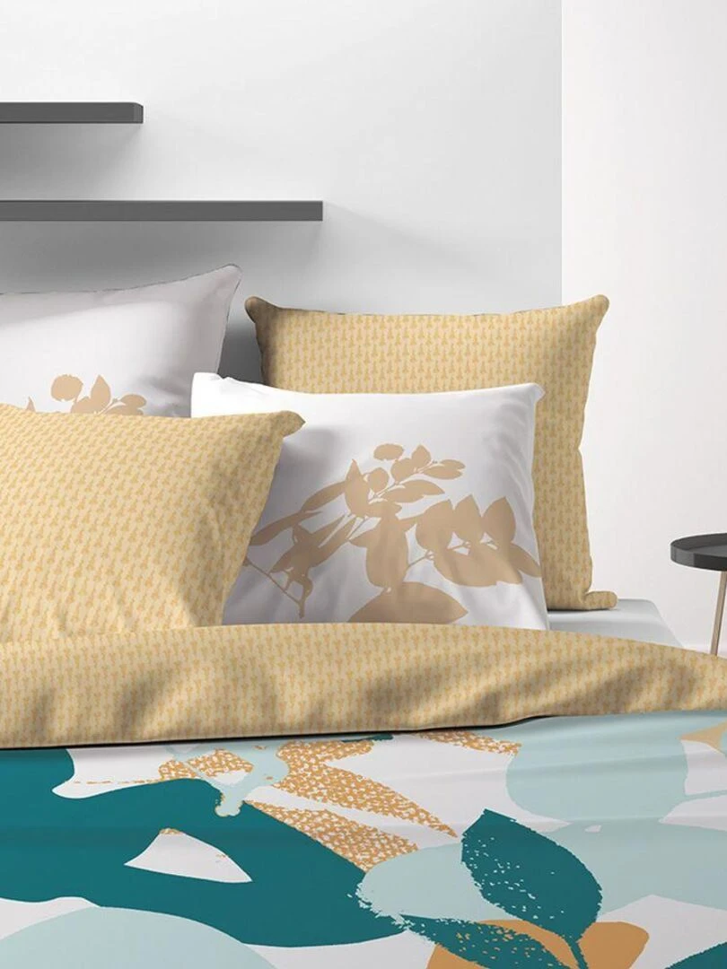 Housse de couette Réversible 240x260 cm + 2 taies d'oreiller 65x65 cm Coton Izia Fresh   Beige