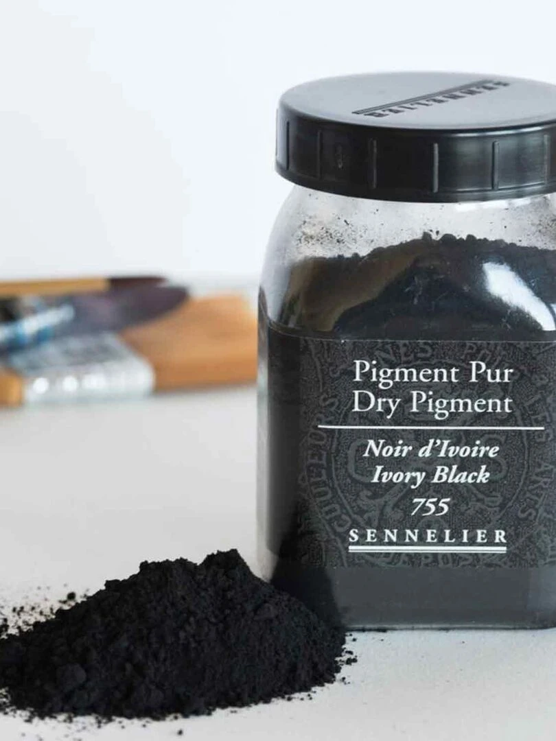 Pigment pour création de peinture pot 120 g Noir ivoire N/A
