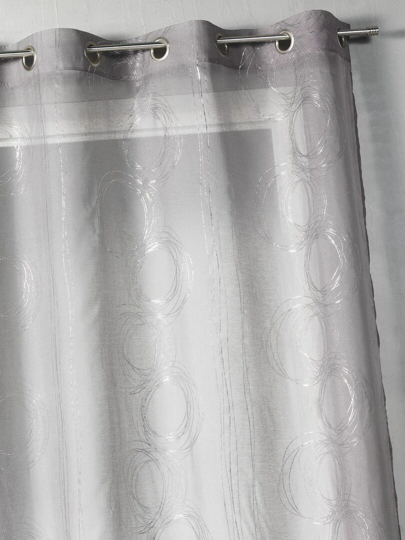 Voilage en étamine imprimé argenté Gris clair
