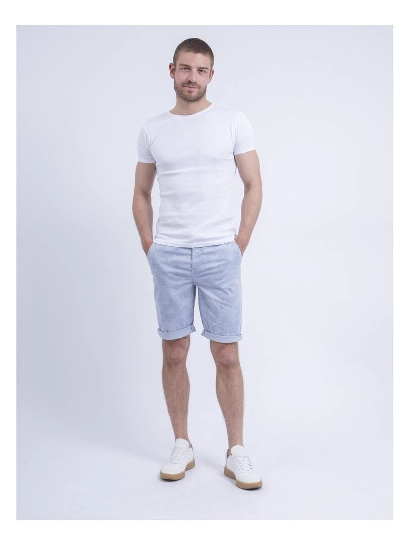 Bermuda chino motifs BOSTANO   Bleu ciel