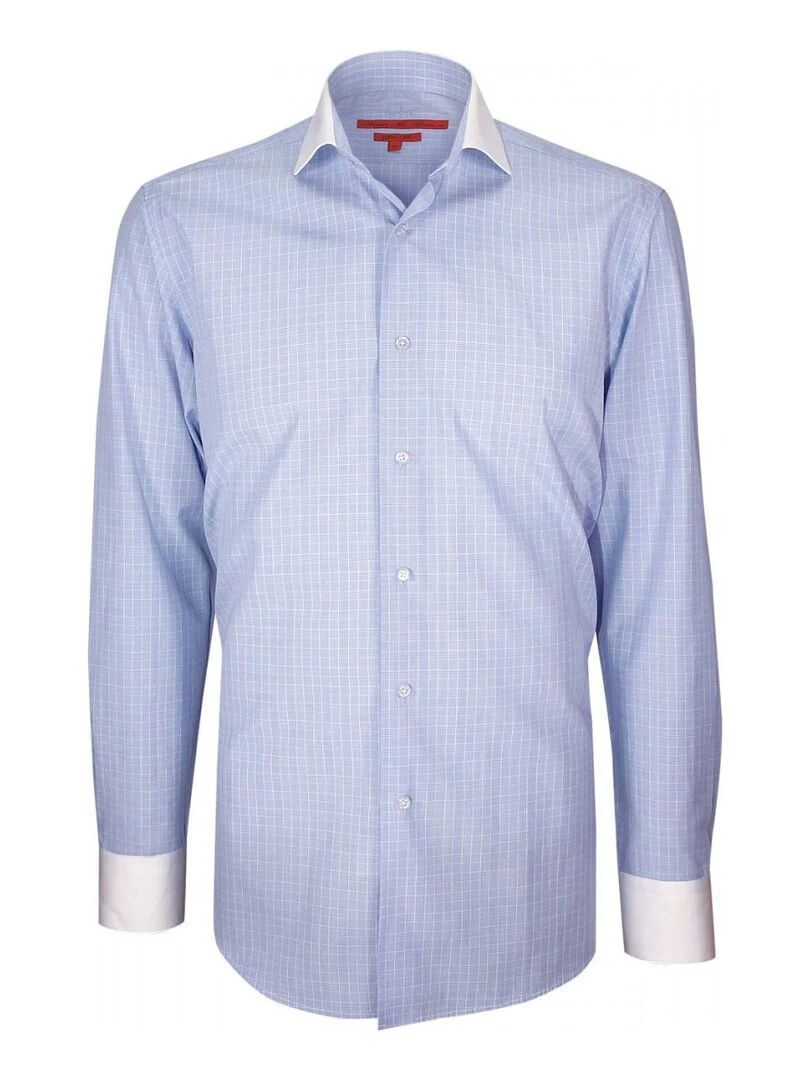 Chemise mode col et poignets blancs JOSH Bleu