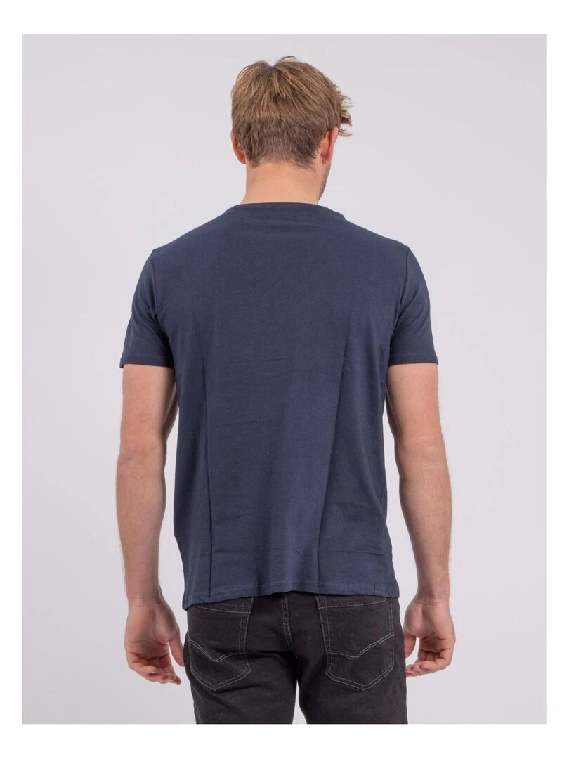 T shirt col rond pur coton NEDER Bleu marine