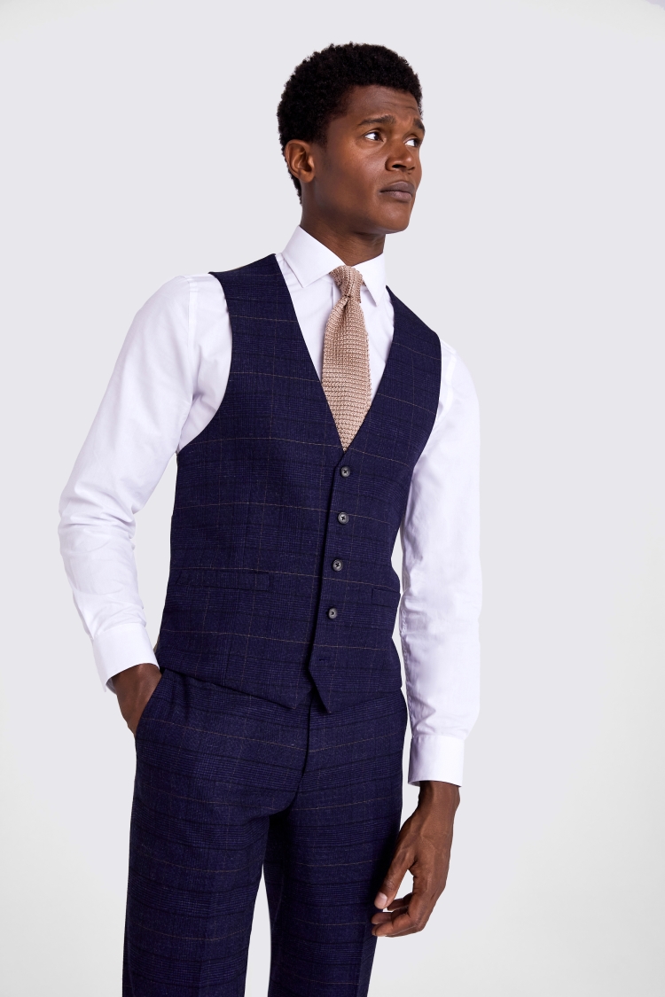 Slim Fit Navy Black Check Jacket   Buy Online at Moss