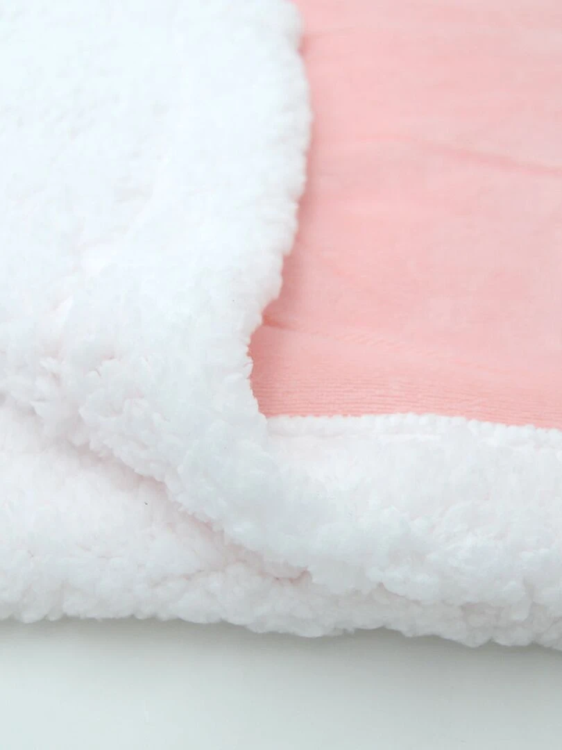 Couverture moelleuse bi matière Rose   Rose
