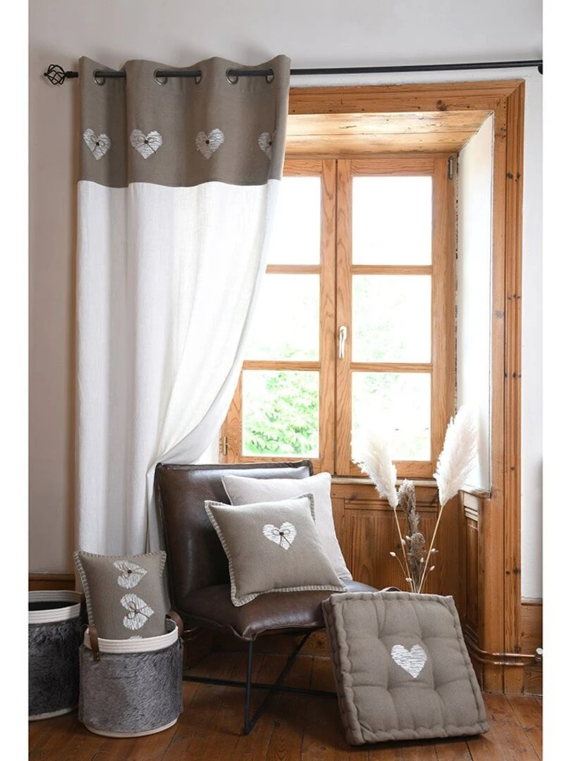 Coussin de sol 45x45 cm Meane taupe coton   Beige