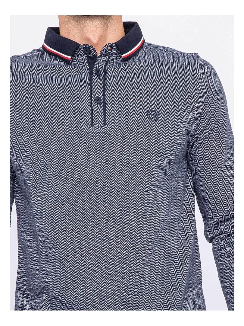 Polo manches longues pur coton PILIGRIM   Bleu marine