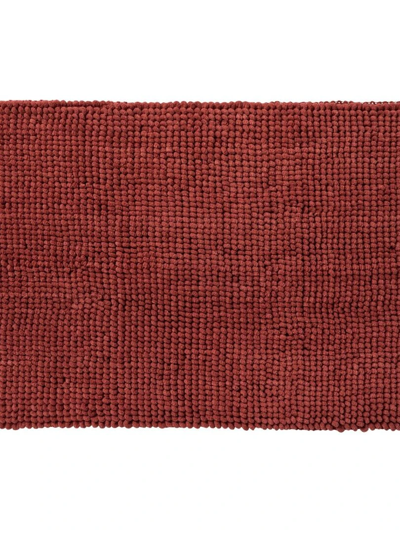 Tapis De Bain Uni Polycoton 50x80cm Bali Rouge brique