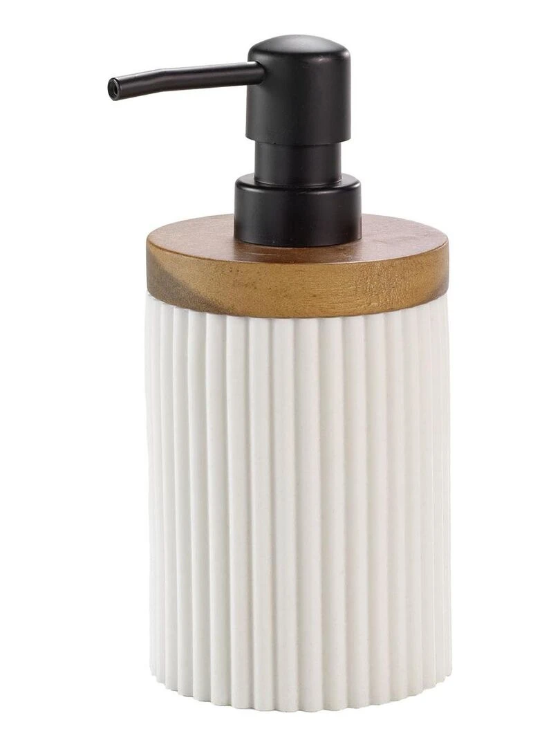 Distributeur de savon en acacia Blanc